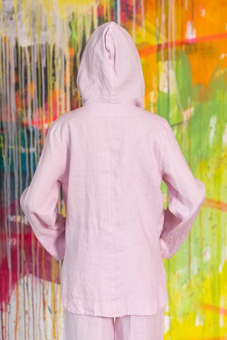 Savannah linen hoodie lilac snow 42