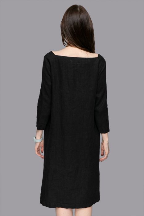 Fontana linen dress black 42