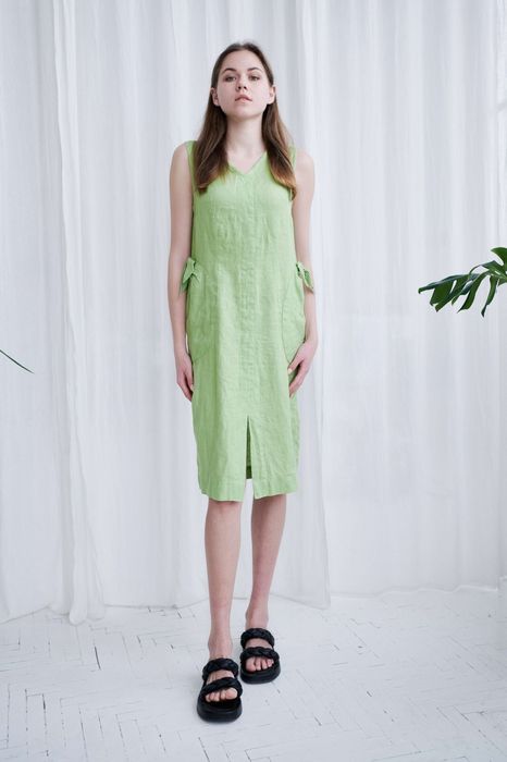 Livorno linen dress light green 42