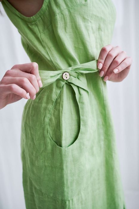 Livorno linen dress light green 42