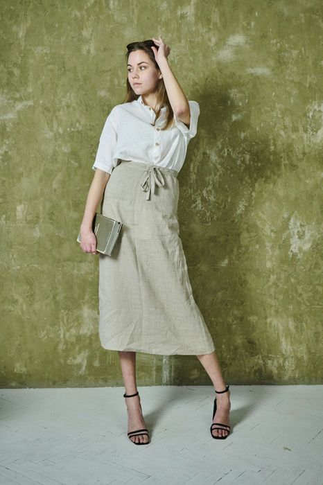 Спідниця лляна Равенна бежевий 42