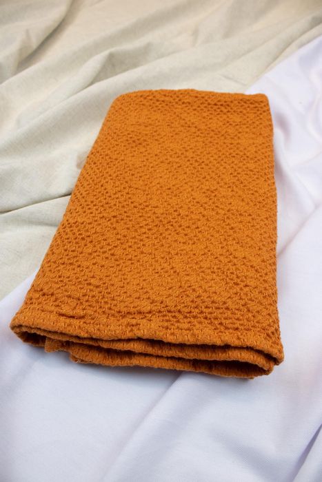 Linen bath towel Souffle carrot 150x80