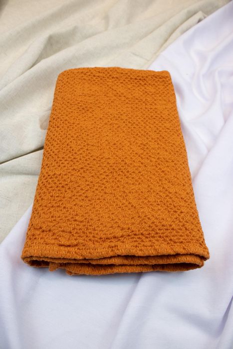 Linen bath towel Souffle carrot 150x80