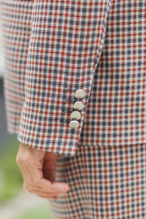 Barcelona wool blazer burgundy-blue checkered 52