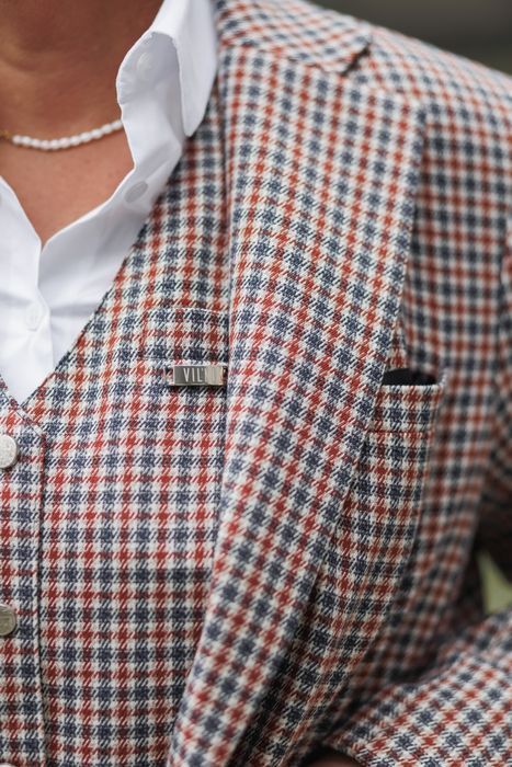Barcelona wool blazer burgundy-blue checkered 52