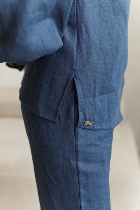 Queenstown linen blouse dark-blue 42