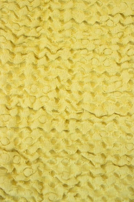 Waffle linen bath towel mustard yellow 50x90