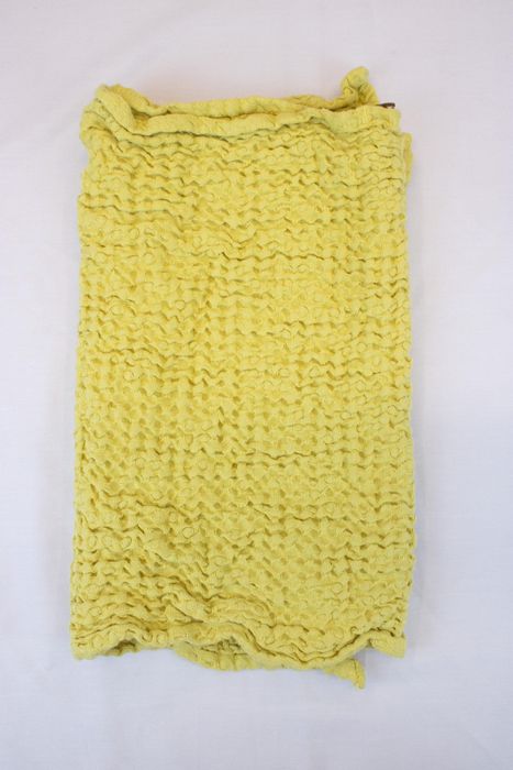 Waffle linen bath towel mustard yellow 50x90